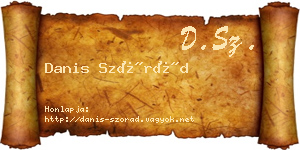 Danis Szórád névjegykártya